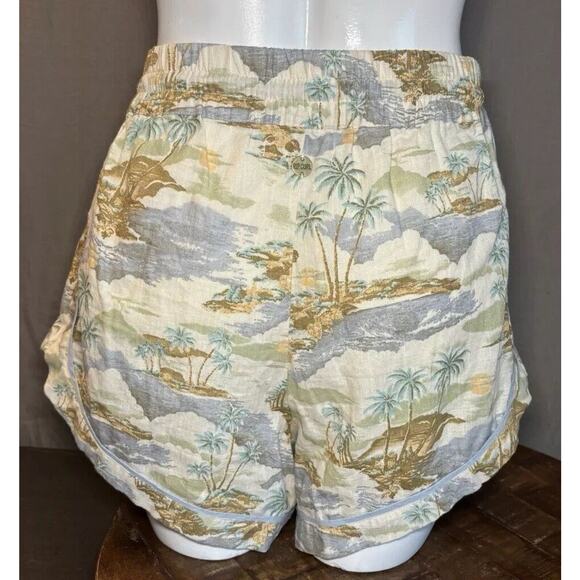 Rip Curl Palm Tropical Linen Blend Beach Pullon Shorts Women's Size Large - Picture 12 of 16